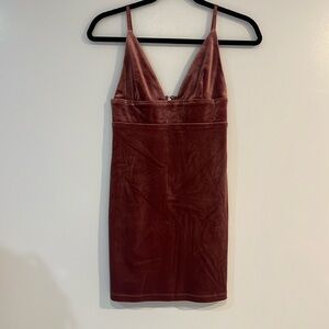 Forever 21 mauve velvet mini dress with adjustable straps.